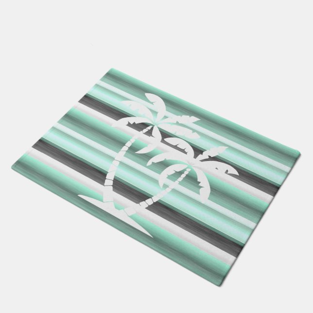 Paillasson Motif Pastel Mint Green Grey (Incliné)