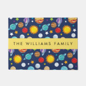 Paillasson Motif, Planètes, Étoiles, Cosmos, Votre Nom (Devant)