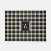 Paillasson Motif plat noir classique avec Monogramme (Devant)