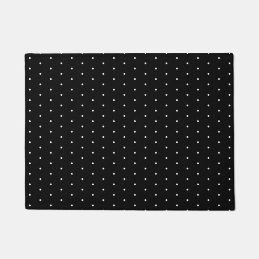 Paillasson Motif Pois minuscule noir et blanc Preppy (Devant)