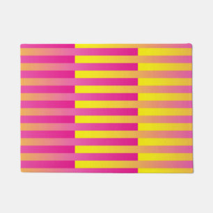 Paillasson Motif rayé rose jaune orange