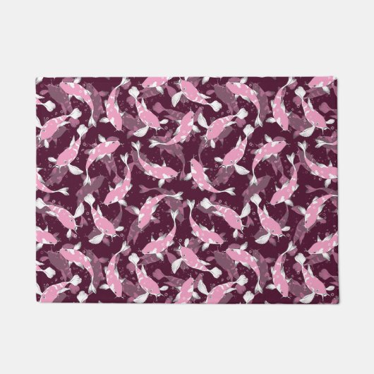 Paillasson Motif rose et violet - Koi Fish (Devant)