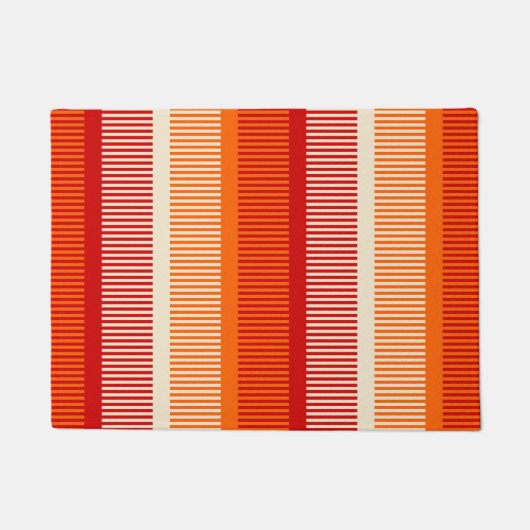 Paillasson Motif rouge orange jaune rayé (Devant)