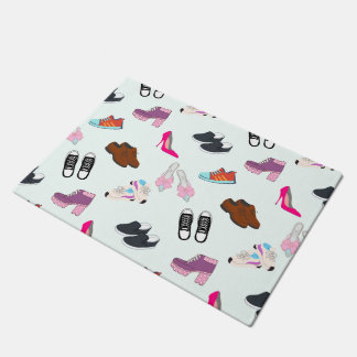 Paillasson Motif sans couture avec différentes chaussures