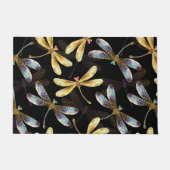 Paillasson Motif sans couture avec libellules d'or (Devant)