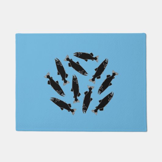 Paillasson Motif saumoné sauvage de poissons (Devant)
