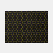 Paillasson Motif simple et élégant en nid d'abeille noir jaun (Devant)