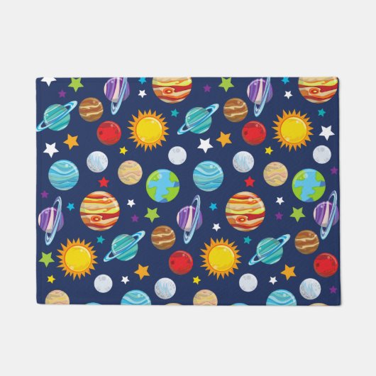Paillasson Motif spatial, Planètes, Étoiles, Cosmos, Galaxie (Devant)