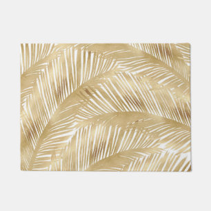 Paillasson Motif Tropical de feuille d'or moderne