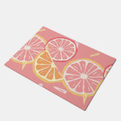 Paillasson Motif tropical de pamplemousse rose et de citron (Incliné)