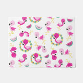 Paillasson Motif tropical, Flamants roses, pastèques, Fleurs (Devant)