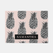 Paillasson Motif Tropical Grey & Rose Ananas Avec Nom (Devant)