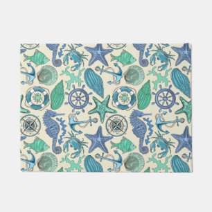 Paillasson Motif turquoise d'animaux de mer