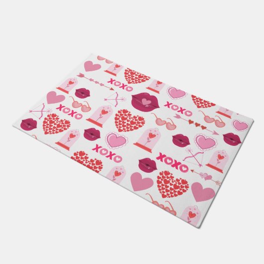 Paillasson Motif Valentine`s Day 2023 Arrière - plan avec coe (Incliné)