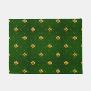 Paillasson Motif vert d'or de trèfle