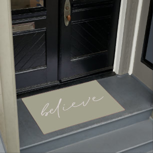 Paillasson Motivational Believe Script Sage Green