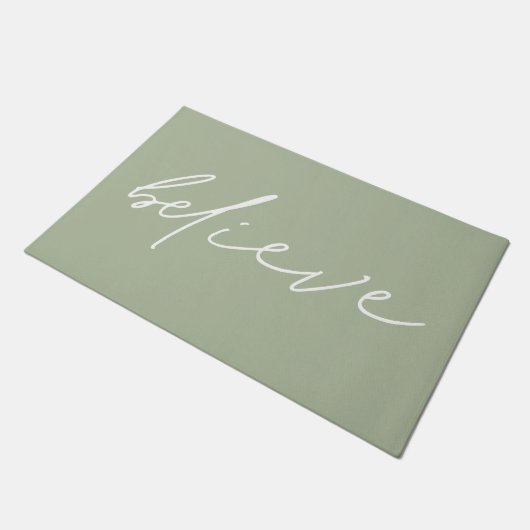Paillasson Motivational Believe Script Sage Green (Incliné)