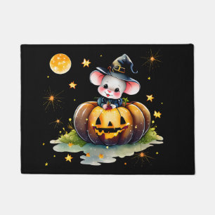 Paillasson Mousey Witch Halloween Porte Mat Arrière - plan no