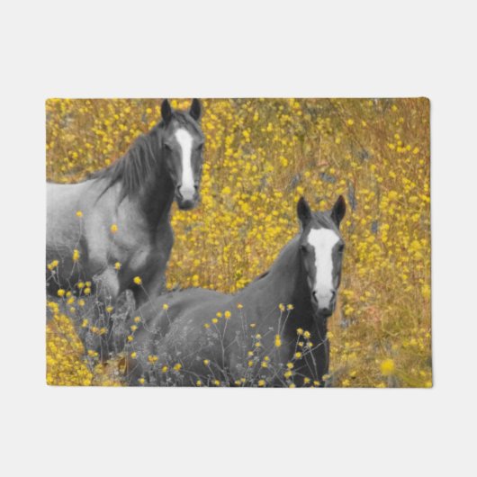Paillasson Moutarde et chevaux (Devant)