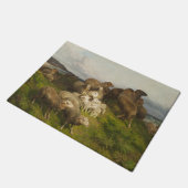 Paillasson Moutons dans un pré (par August Friedrich Schenck) (Incliné)