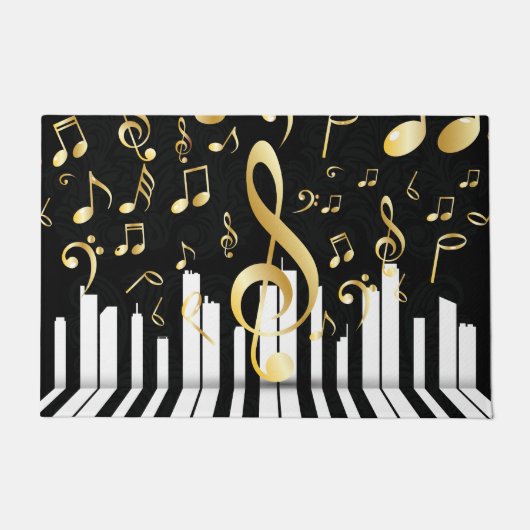 Paillasson Music Note Clés de piano Gold Luxury (Devant)