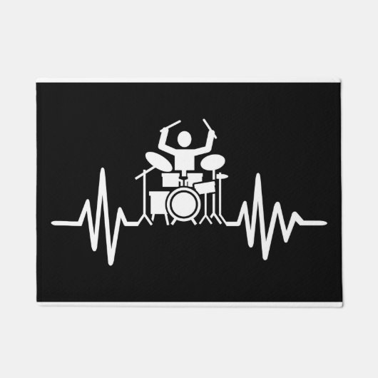 Paillasson Musique Art Drummer Heartbeat (Devant)