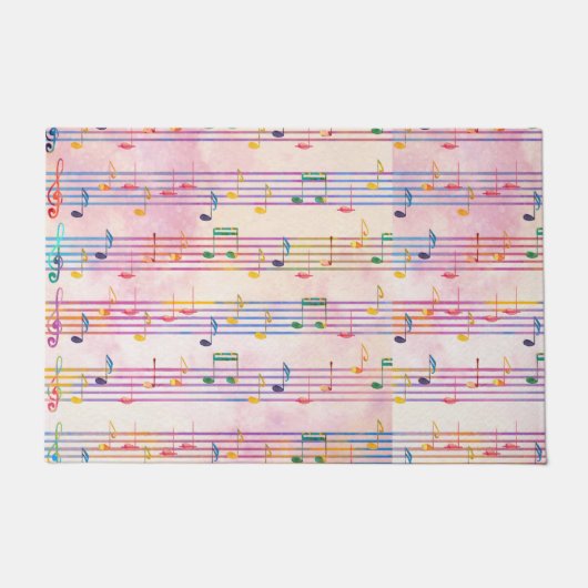 Paillasson Musique multicolore colorée Note musicienne (Devant)