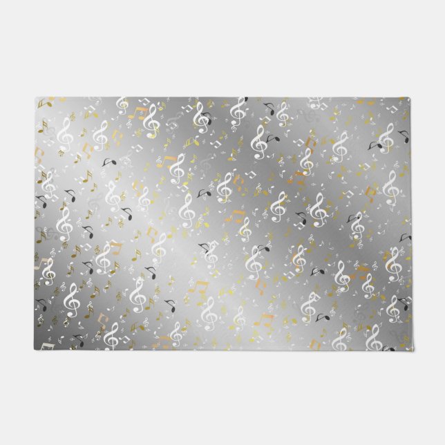Paillasson musique, musique, note, blanc, mélodie, clef, son, (Devant)