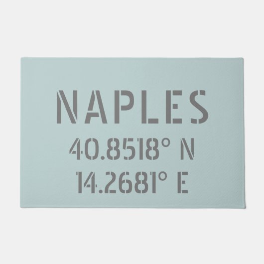 Paillasson Naples Italie Coordonnées Latitude et Longitude (Devant)