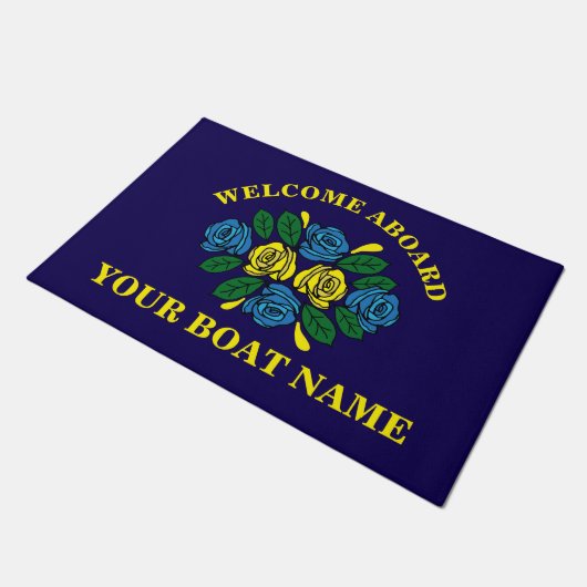 Paillasson Narrowboat Welcome Aboard Custom Boat Name (Incliné)