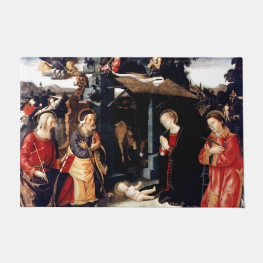 Paillasson Nativité avec Saints Lawrence et Andrew Floor Mat (Devant)