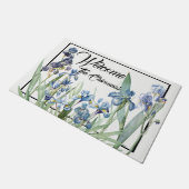 Paillasson Natte bleue d'accueil de jardin d'agrément d'iris (Incliné)
