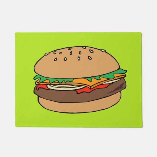 Paillasson Natte de coutume de cheeseburger (Devant)