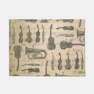 Paillasson natte de thème de musique de motif de note de