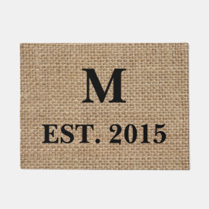 Paillasson Natte de toile de jute de monogramme