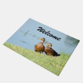 Paillasson Natte mignonne bienvenue de canards (Incliné)
