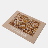 Paillasson Natte mignonne de vacances de Noël de pain d'épice (Incliné)