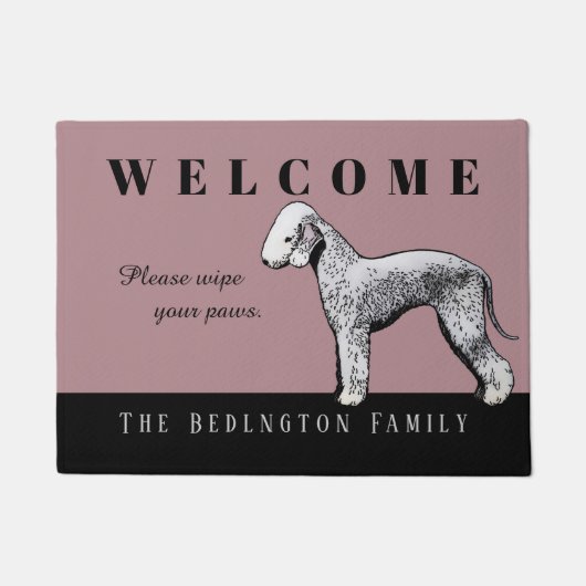 Paillasson Natte personnalisable de Bedlington Terrier (Devant)