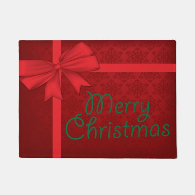 Paillasson Natte rouge de cadeau de Noël (Devant)