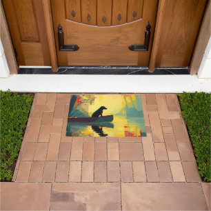 Paillasson Nature Minimaliste Canot Labrador Noir