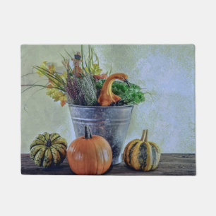 Paillasson Nature morte d'automne avec citrouilles, fleurs