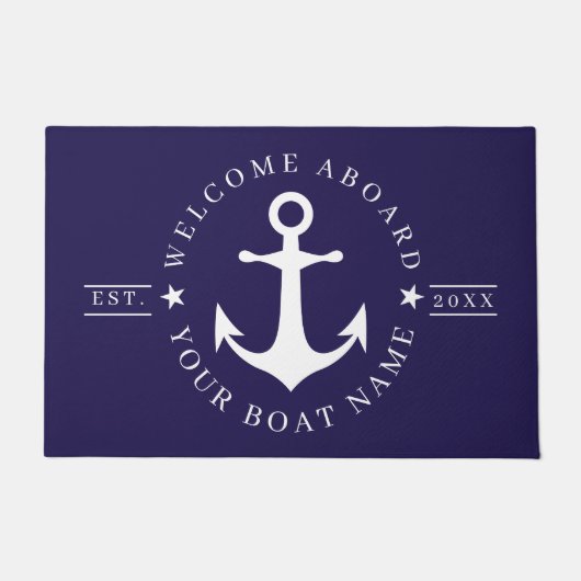 Paillasson Nautical Anchor Custom Boat Name Welcome Doormat (Devant)