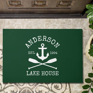 Paillasson Nautical Lake House Famille Ancre Oars Green