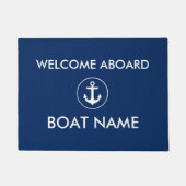 Paillasson Nautical Marine Blue Welcome Nom du bateau Mat de  (Devant)