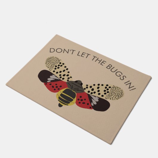 Paillasson Ne laissez pas les bogues en lanternfly tachetée (Incliné)