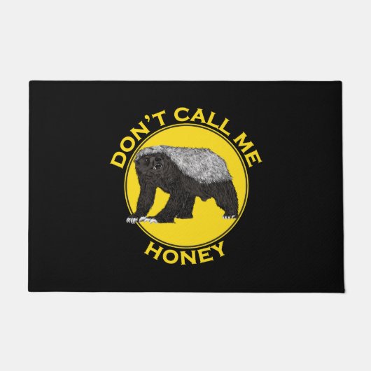 Paillasson Ne m'appelez pas Honey Badass Honey Badger Yellow (Devant)