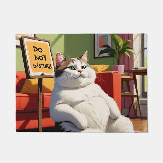 Paillasson Ne pas déranger Fat Cat Drôle (Devant)