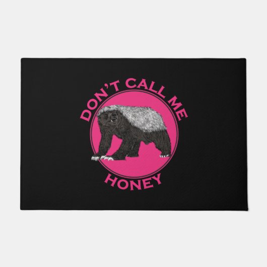 Paillasson Ne pas m'appeler Honey Badass Pink Feminist Art (Devant)