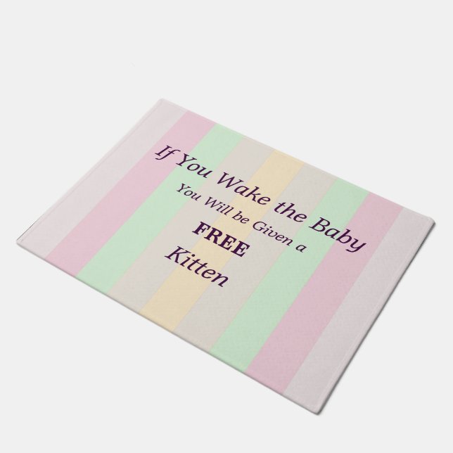 Paillasson Ne réveillez pas le bébé Kitten gratuit drôle (Incliné)