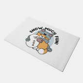 Paillasson Neige beaucoup amusant Chat hiver vacances Design (Incliné)